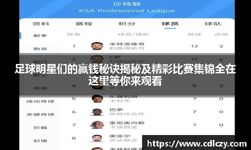 足球明星们的赢钱秘诀揭秘及精彩比赛集锦全在这里等你来观看