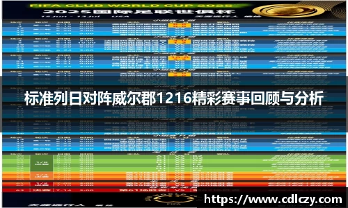 标准列日对阵威尔郡1216精彩赛事回顾与分析